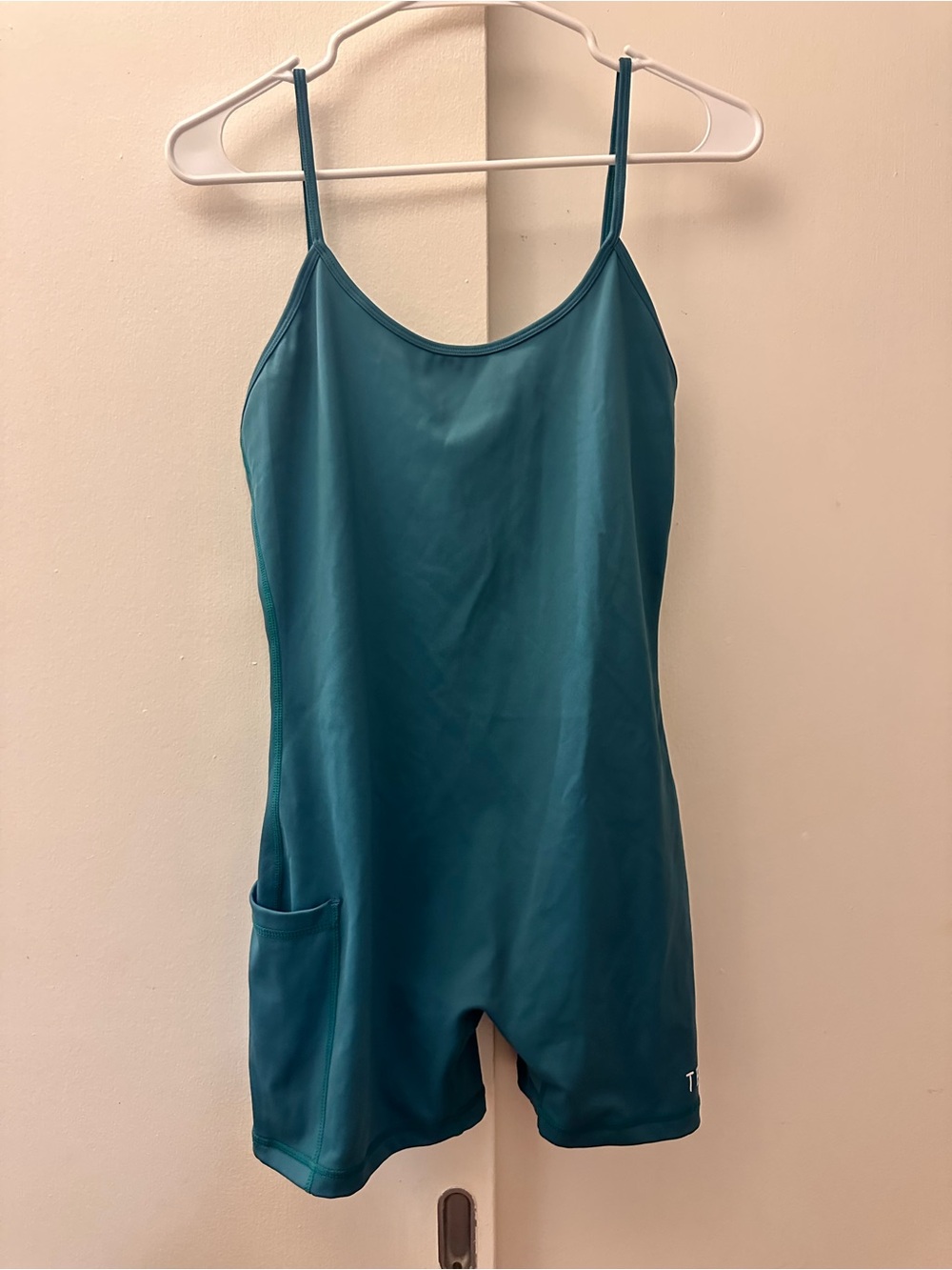 Teal Women's Romper Jumpsuit with Pocket. Onesie Active Cute